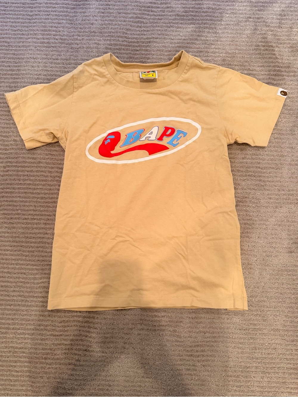 BAPE Kids Tan Logo T-Shirt